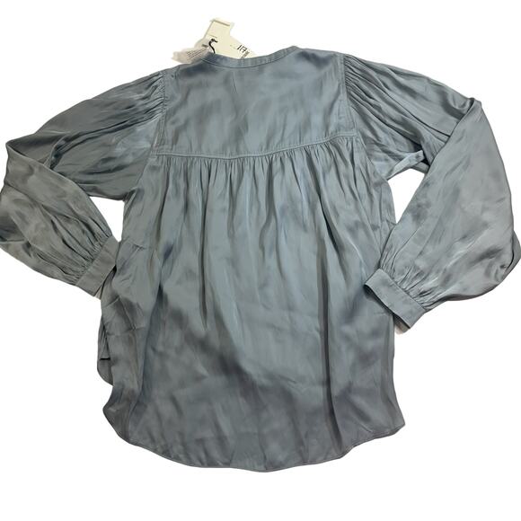 Zadig & Voltaire NWT Flaw Tigy Satin Blouse in Nuage Size Small MSRP $348 - Picture 4 of 7